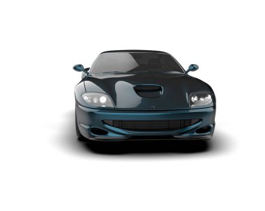 Beyaz zemin üzerinde izole edilmiş 3D resimleme spor araba