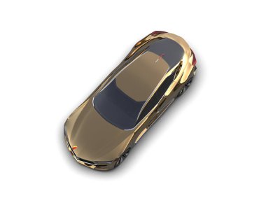 Beyaz zemin üzerinde izole edilmiş 3D resimleme spor araba