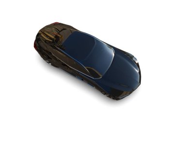 Beyaz zemin üzerinde izole edilmiş 3D resimleme spor araba