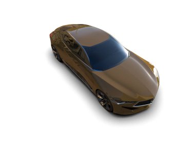 Beyaz zemin üzerinde izole edilmiş 3D resimleme spor araba