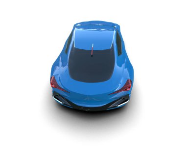 Beyaz zemin üzerinde izole edilmiş 3D resimleme spor araba