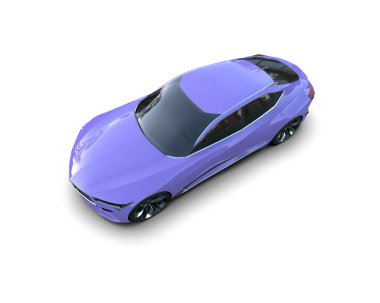 Beyaz zemin üzerinde izole edilmiş 3D resimleme spor araba