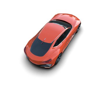 Beyaz zemin üzerinde izole edilmiş 3D resimleme spor araba
