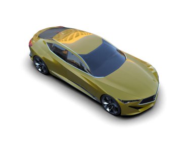 Beyaz zemin üzerinde izole edilmiş 3D resimleme spor araba