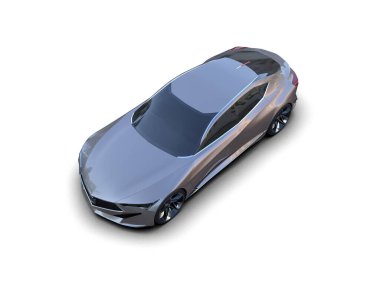 Beyaz zemin üzerinde izole edilmiş 3D resimleme spor araba