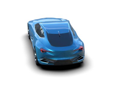 Beyaz zemin üzerinde izole edilmiş 3D resimleme spor araba