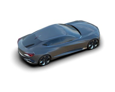 Beyaz zemin üzerinde izole edilmiş 3D resimleme spor araba