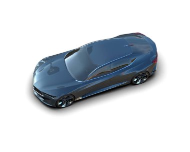 3D görüntüleme, modern spor araba beyaz arka planda izole edildi 