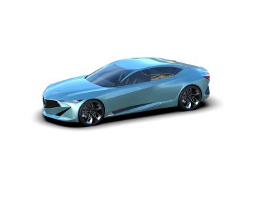 3D görüntüleme, modern spor araba beyaz arka planda izole edildi 