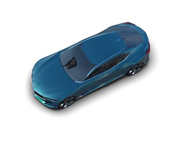 3D görüntüleme, modern spor araba beyaz arka planda izole edildi 