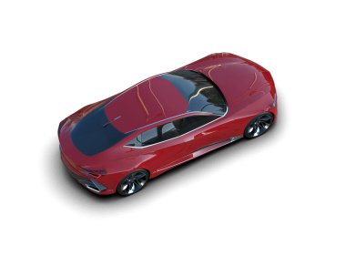 3D görüntüleme, modern spor araba beyaz arka planda izole edildi 