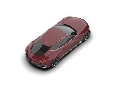 3D görüntüleme, modern spor araba beyaz arka planda izole edildi 