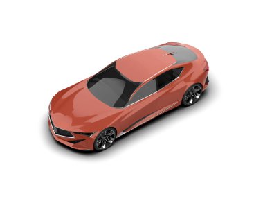 3D görüntüleme, modern spor araba beyaz arka planda izole edildi 