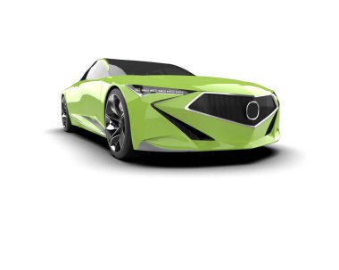 3D görüntüleme, modern spor araba beyaz arka planda izole edildi 