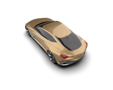 3D görüntüleme, modern spor araba beyaz arka planda izole edildi 