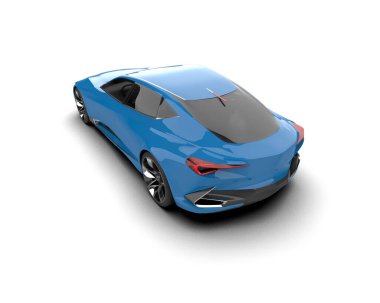 3D görüntüleme, modern spor araba beyaz arka planda izole edildi 