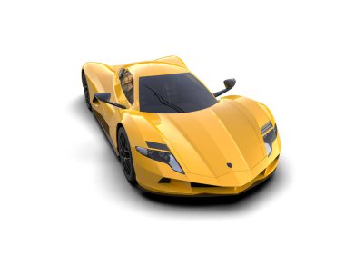 3D görüntüleme, modern spor araba beyaz arka planda izole edildi 