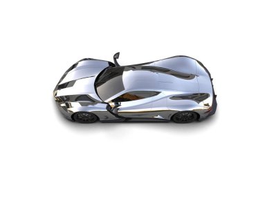 3D görüntüleme, modern spor araba beyaz arka planda izole edildi 