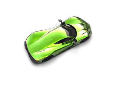 3D görüntüleme, modern spor araba beyaz arka planda izole edildi 