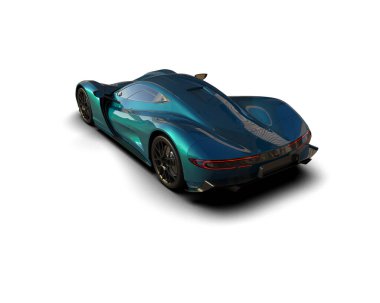 3D görüntüleme, modern spor araba beyaz arka planda izole edildi 