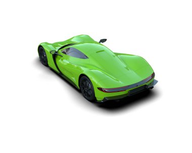3D görüntüleme, modern spor araba beyaz arka planda izole edildi 