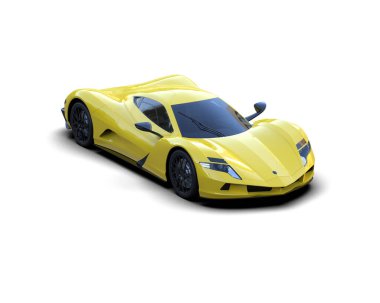 modern spor araba beyaz arka planda izole