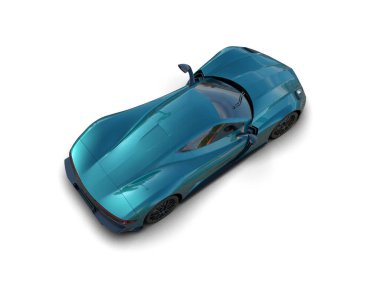 Modern araba beyaz arka planda izole edilmiş. 3d illüstrasyon. 