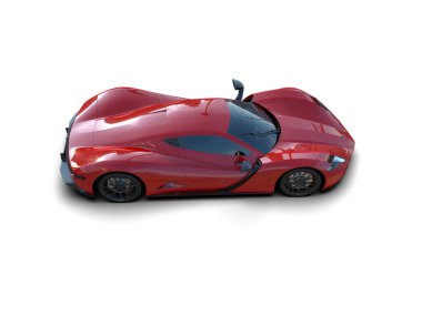 Modern araba beyaz arka planda izole edilmiş. 3d illüstrasyon. 