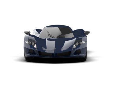 Modern araba beyaz arka planda izole edilmiş. 3d illüstrasyon. 