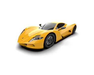 Modern araba beyaz arka planda izole edilmiş. 3d illüstrasyon. 