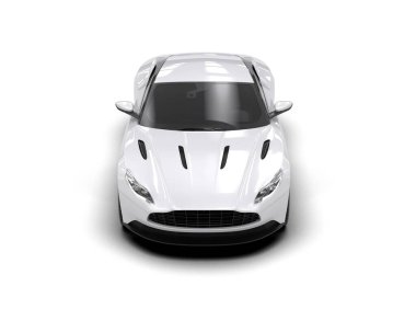 Modern araba beyaz arka planda izole edilmiş. 3d illüstrasyon. 