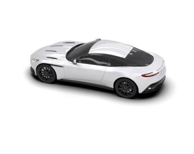 Modern araba beyaz arka planda izole edilmiş. 3d illüstrasyon. 