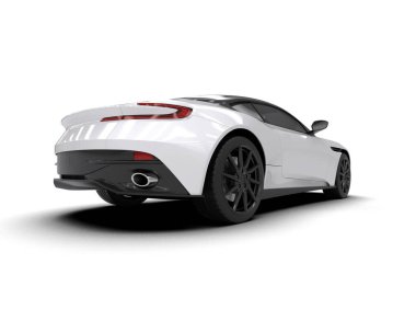 Modern araba beyaz arka planda izole edilmiş. 3d illüstrasyon. 