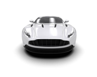 Modern araba beyaz arka planda izole edilmiş. 3d illüstrasyon. 