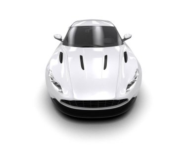 Modern araba beyaz arka planda izole edilmiş. 3d illüstrasyon. 