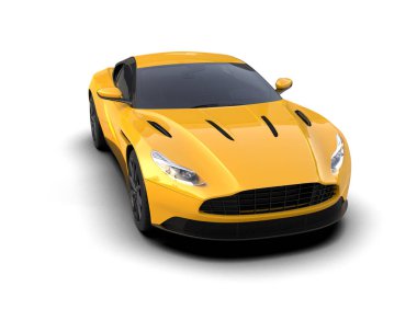 Modern araba beyaz arka planda izole edilmiş. 3d illüstrasyon. 