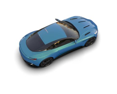 Modern araba beyaz arka planda izole edilmiş. 3d illüstrasyon. 