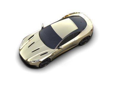 Modern araba beyaz arka planda izole edilmiş. 3d illüstrasyon. 