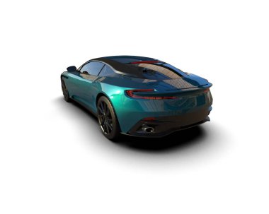 Modern araba beyaz arka planda izole edilmiş. 3d illüstrasyon. 