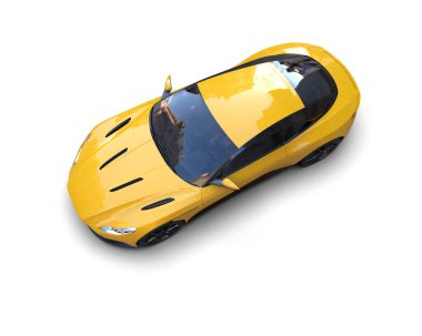 3D görüntüleme. spor araba beyaz arkaplanda izole edildi.  