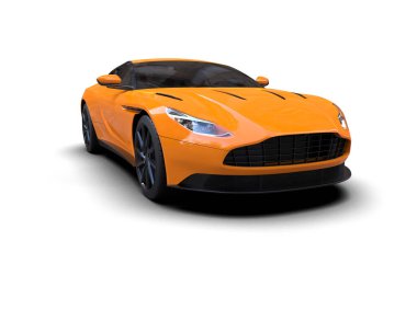 3D görüntüleme. spor araba beyaz arkaplanda izole edildi.  