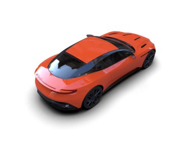 3D görüntüleme. spor araba beyaz arkaplanda izole edildi.  