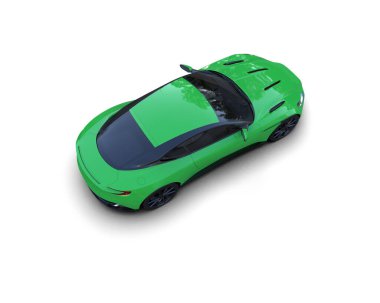 3D görüntüleme. spor araba beyaz arkaplanda izole edildi.  