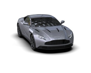 Beyaz arka planda izole edilmiş bir spor araba. 3d oluşturma