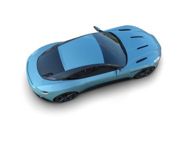 Beyaz arka planda izole edilmiş bir spor araba. 3d oluşturma