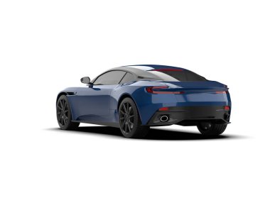 Beyaz arka planda izole edilmiş bir spor araba. 3d oluşturma