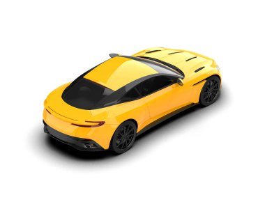 Beyaz arka planda izole edilmiş bir spor araba. 3d oluşturma