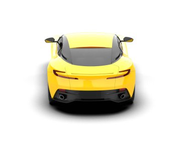 Beyaz arka planda izole edilmiş bir spor araba. 3d oluşturma