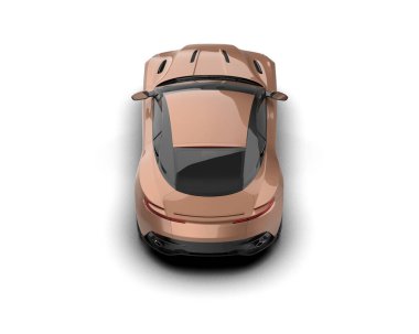 Beyaz arka planda izole edilmiş bir spor araba. 3d oluşturma