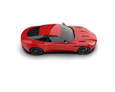 Beyaz arka planda izole edilmiş bir spor araba. 3d oluşturma